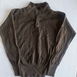 Men’s Military Wool 5 Button Sweater Brown Size Large 42-44 by Mitts Nitts
